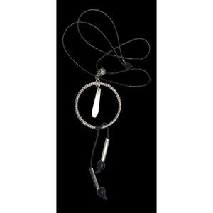 Brutalist Abstract Dangling Hoop Tassel Necklace